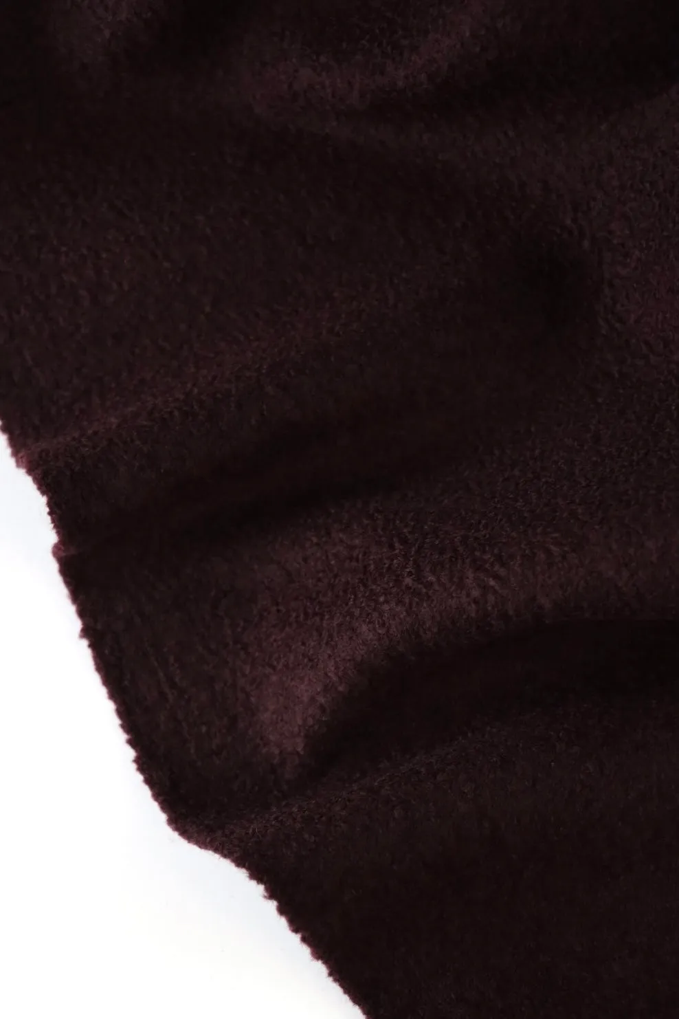 1YD 26IN REMNANT; Dark Mahogany Wool Boucle/French Terry Knit