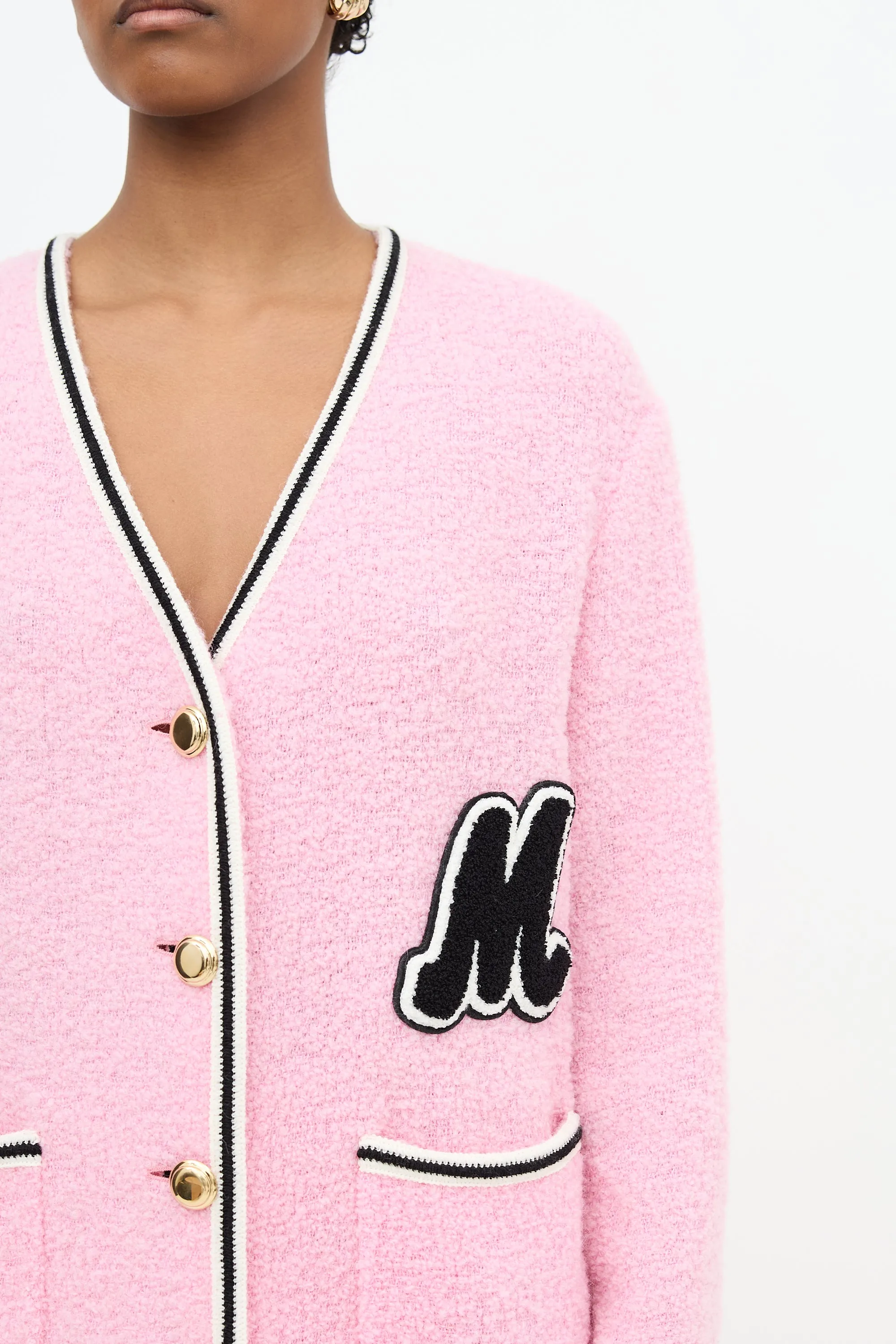 2021 Boucle Patch Logo Cardigan