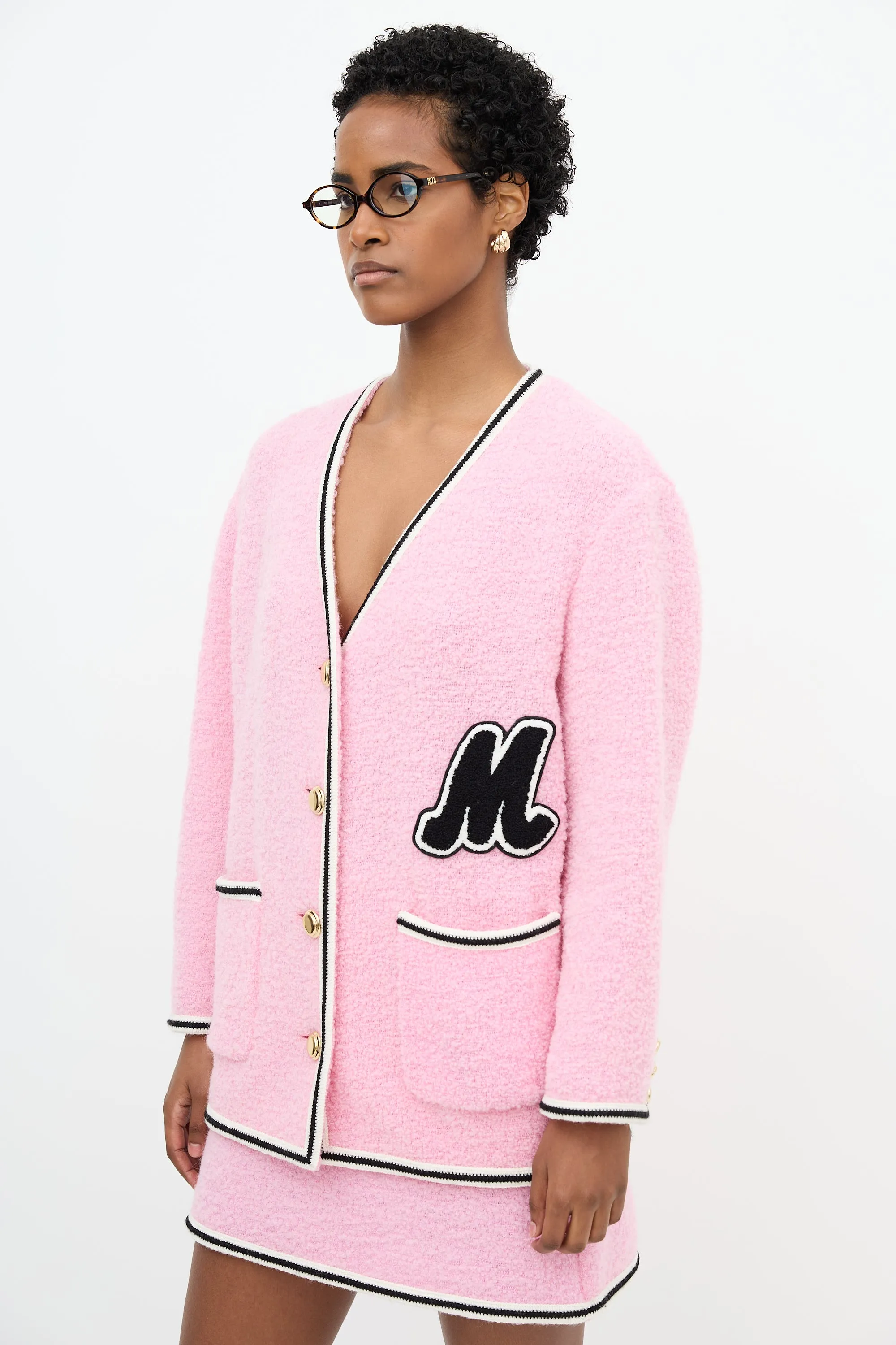 2021 Boucle Patch Logo Cardigan
