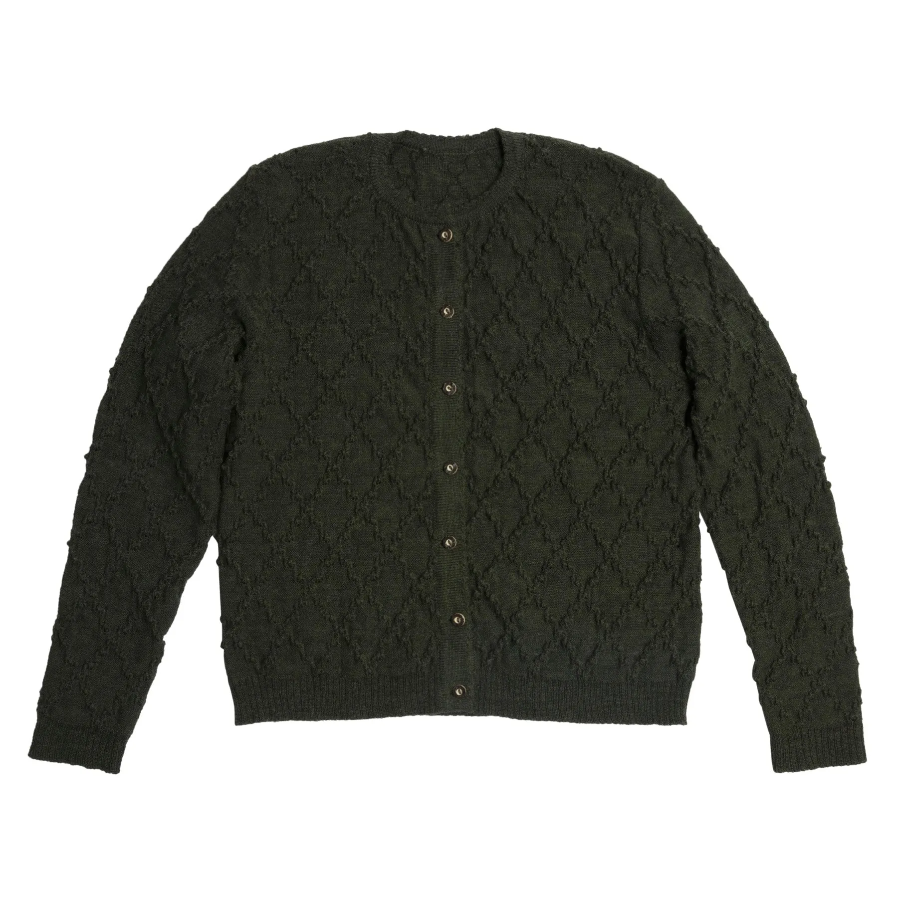 3D Diamond Lattice Tuck Stitch Cardigan