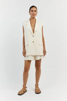 AMELIA OFF WHITE SLEEVELESS BLAZER