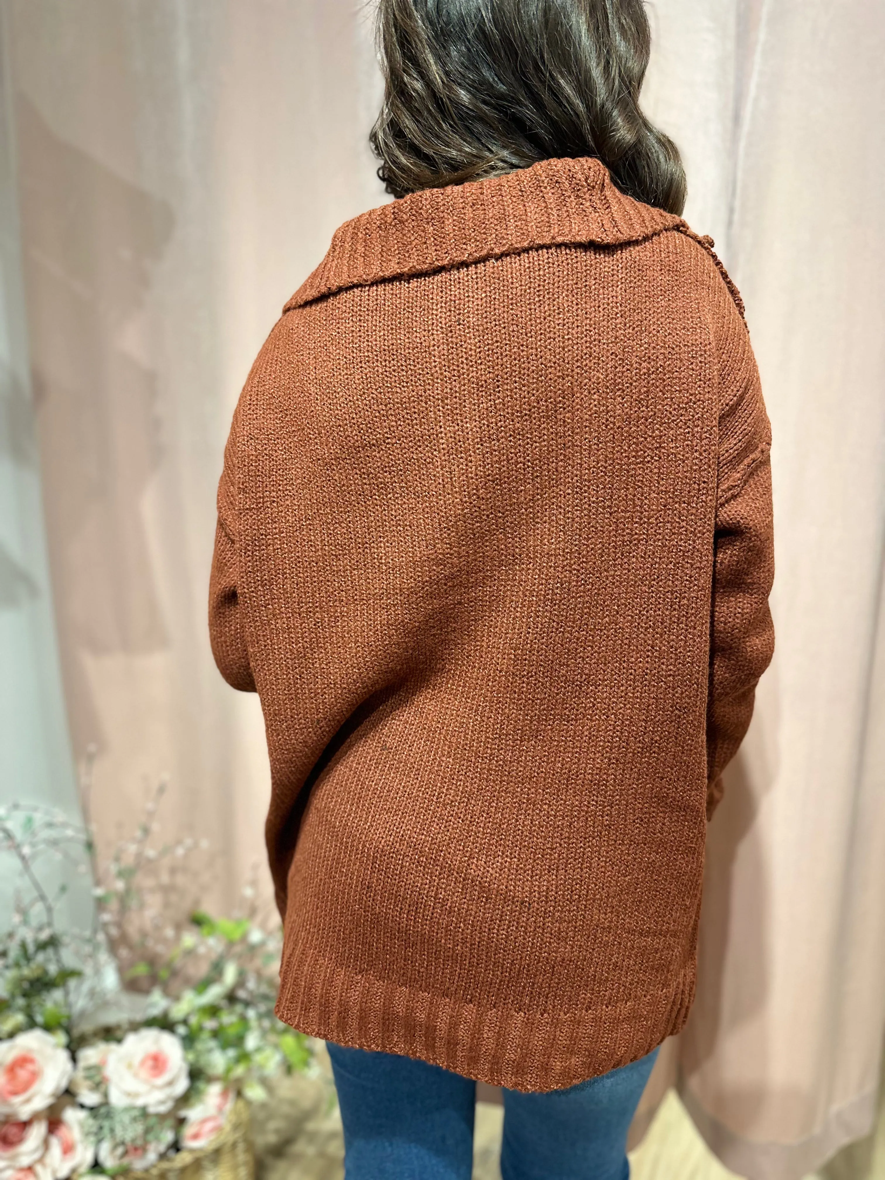 Brown Cable Knit Sweater