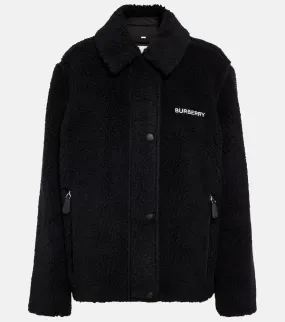 Burberry Embroidered wool-blend fleece jacket