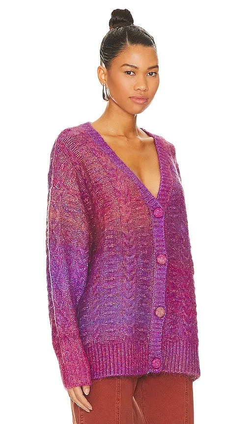DAYDREAMER Ombre Cardigan in Purple