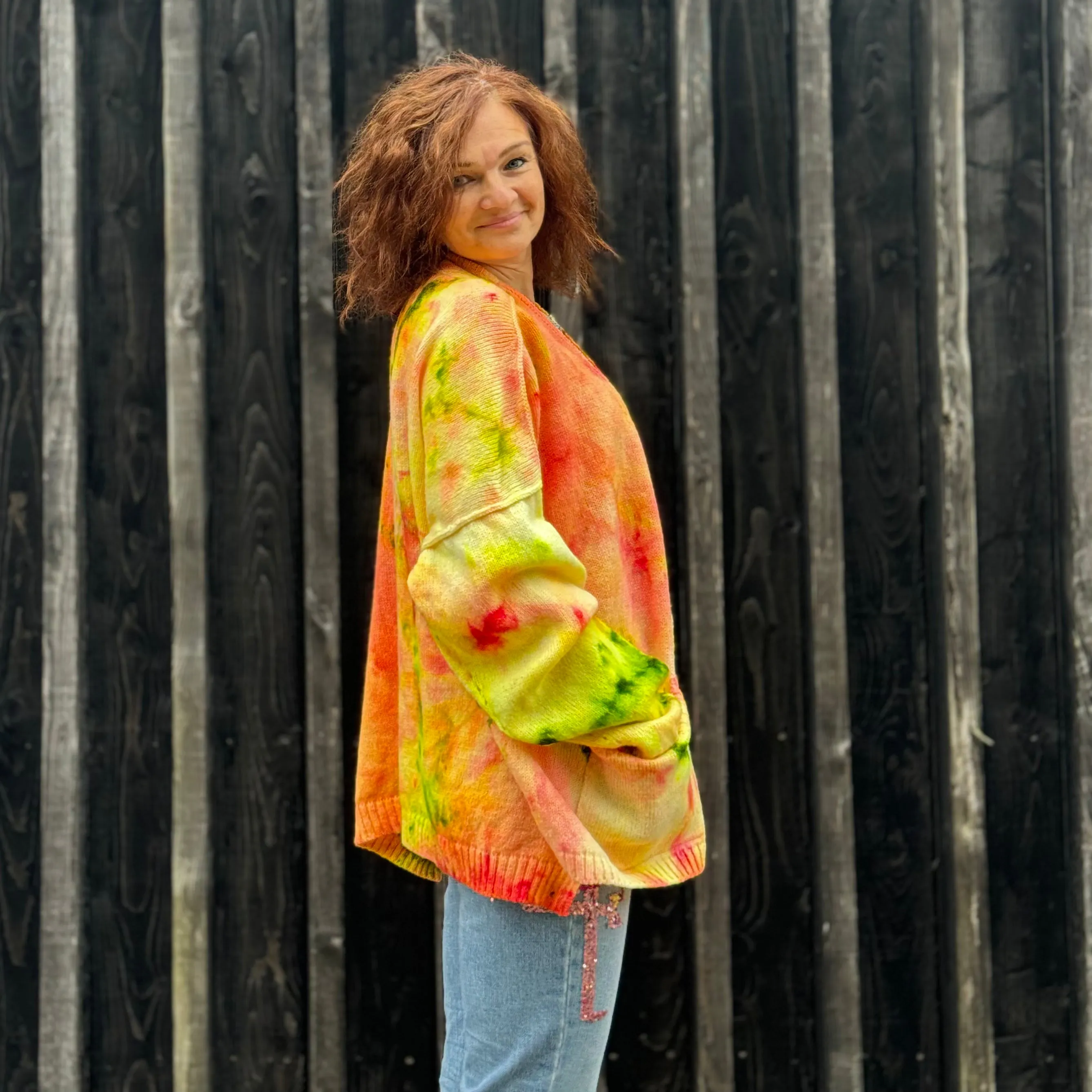 Exclusive Hand-Painted Cardigan No. L6 (Shetland Large)