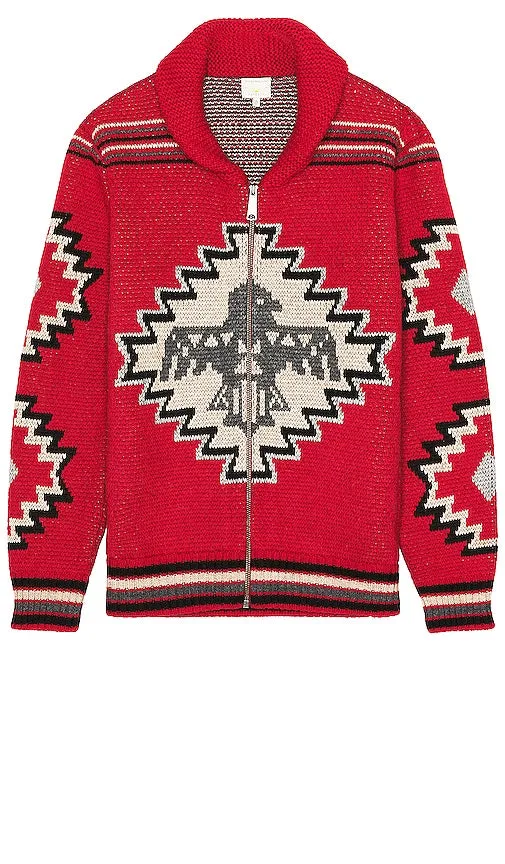 Faherty Thunderbird Cardigan in Red