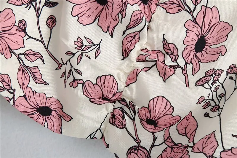 FLORAL PRINT CROPPED BLOUSE