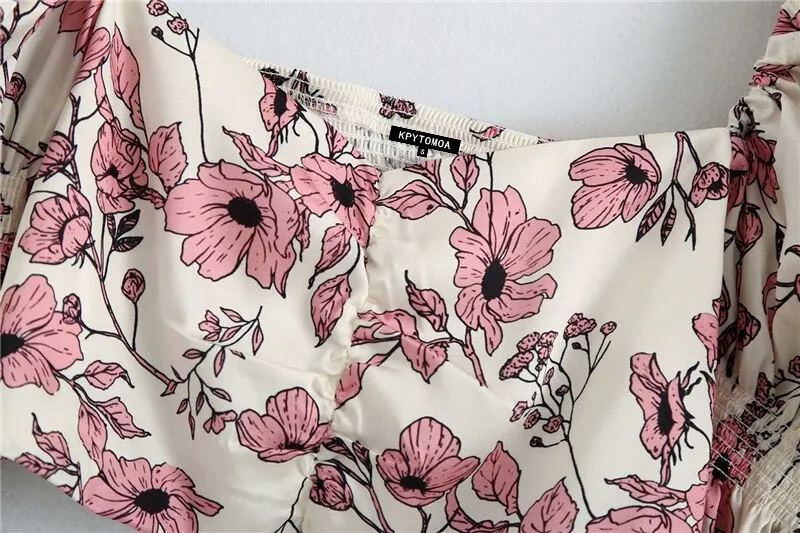 FLORAL PRINT CROPPED BLOUSE