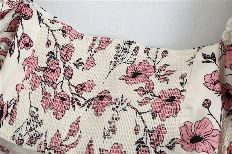 FLORAL PRINT CROPPED BLOUSE