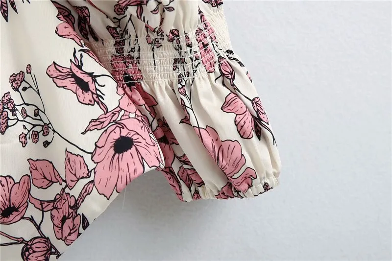 FLORAL PRINT CROPPED BLOUSE
