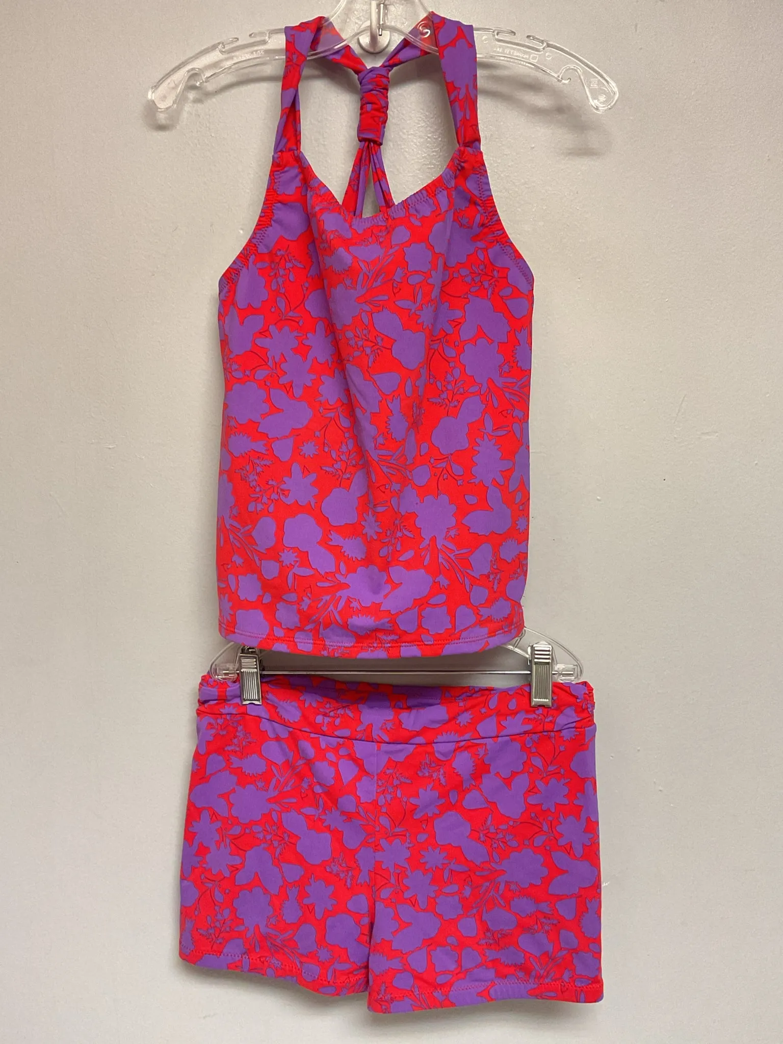 Garnet Hill Size 12 Purple & Red Nylon Big Girls Swimwear & Cover-Ups
