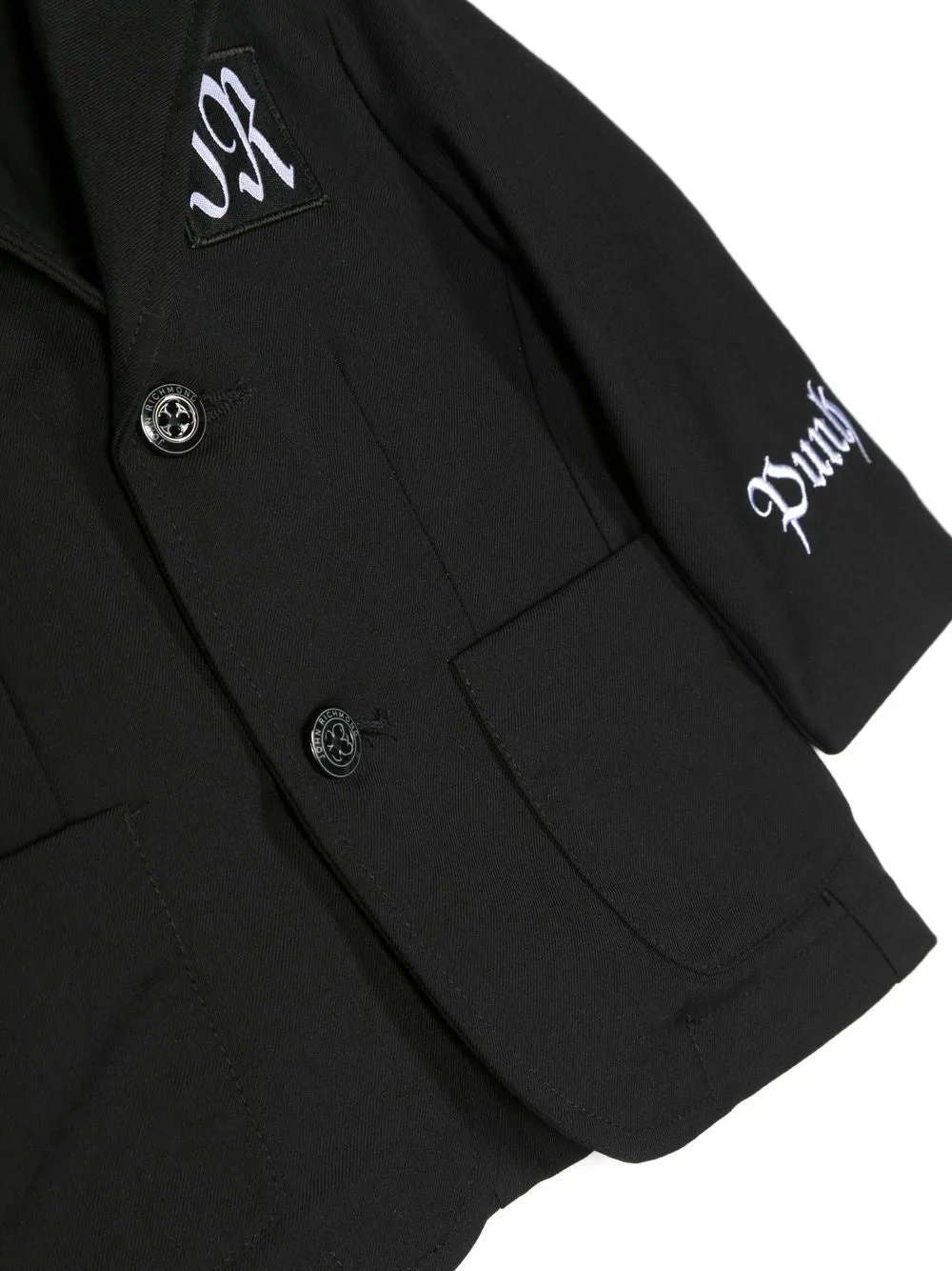 JOHN RICHMOND-Boy's logo-patch single-breasted blazer-RIP23085GC