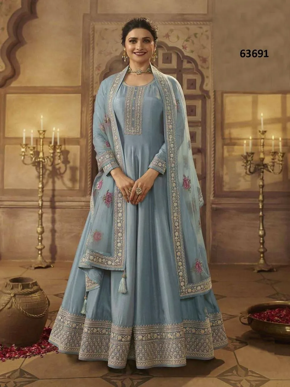 KASEESH NOOR MAHAL BY VINAY FASHION 63691 TO 63698 SERIES DOLA SILK DRESSES