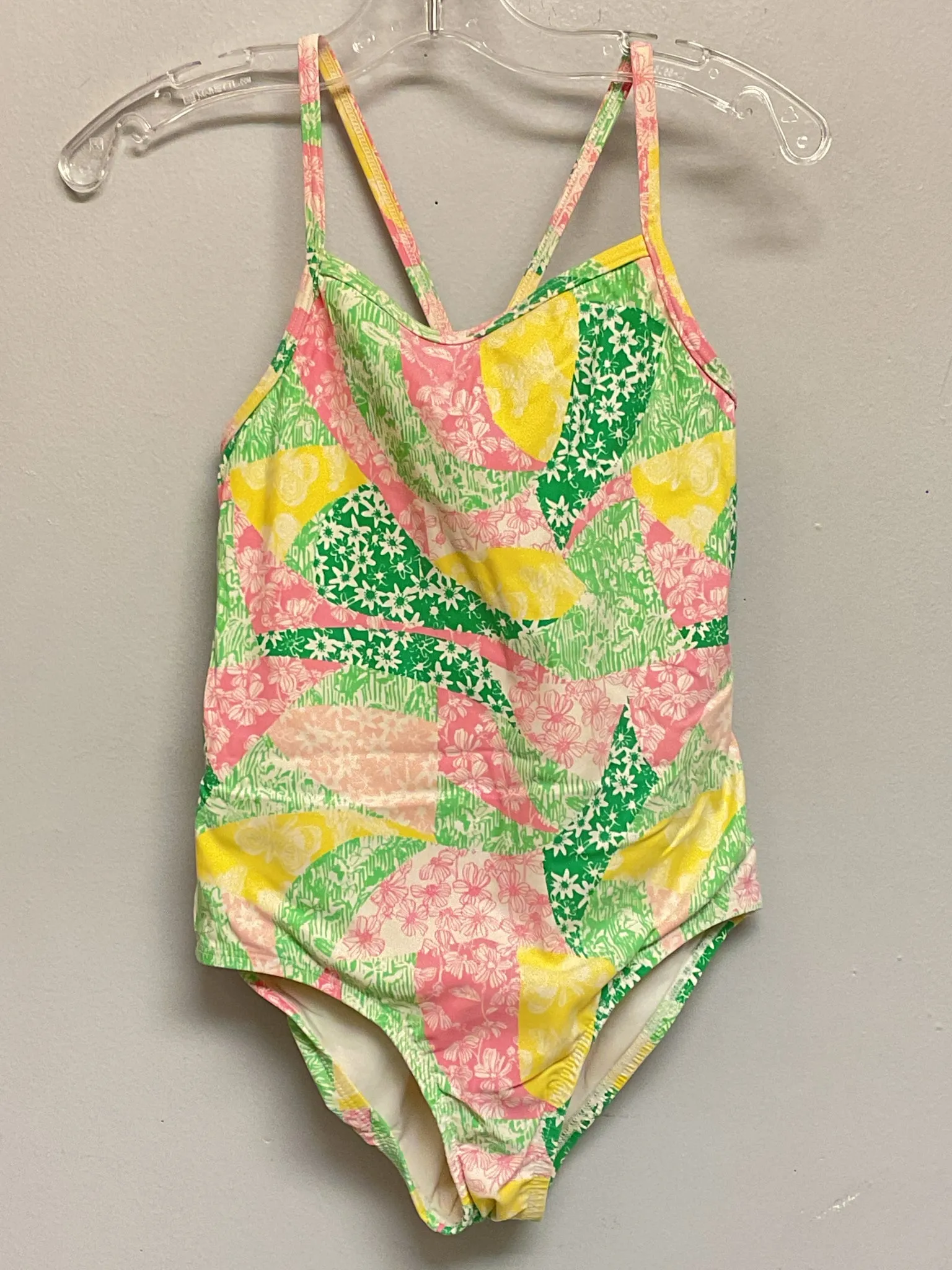 Lilly Pulitzer Size 8 Green & Yellow Big Girls Swimwear & Cover-Ups