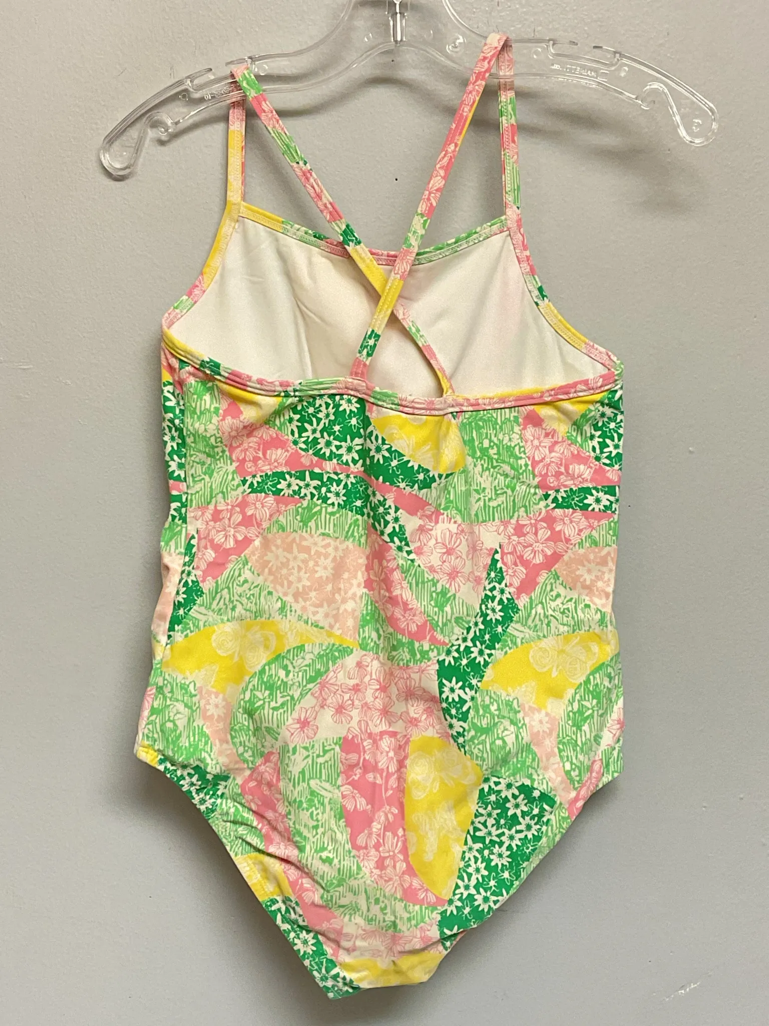 Lilly Pulitzer Size 8 Green & Yellow Big Girls Swimwear & Cover-Ups