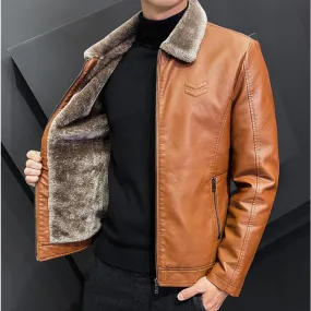 LMS Fleece Fur Leather Jacket
