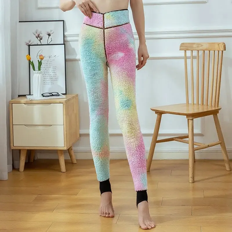 Pastel High Waist Fleece Warm Thermal Leggings