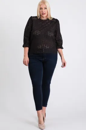 Pre-Order Stand Collar Eyelet Top