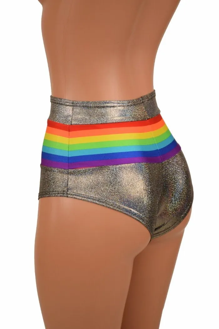 Retro Rainbow High Waist Siren Shorts