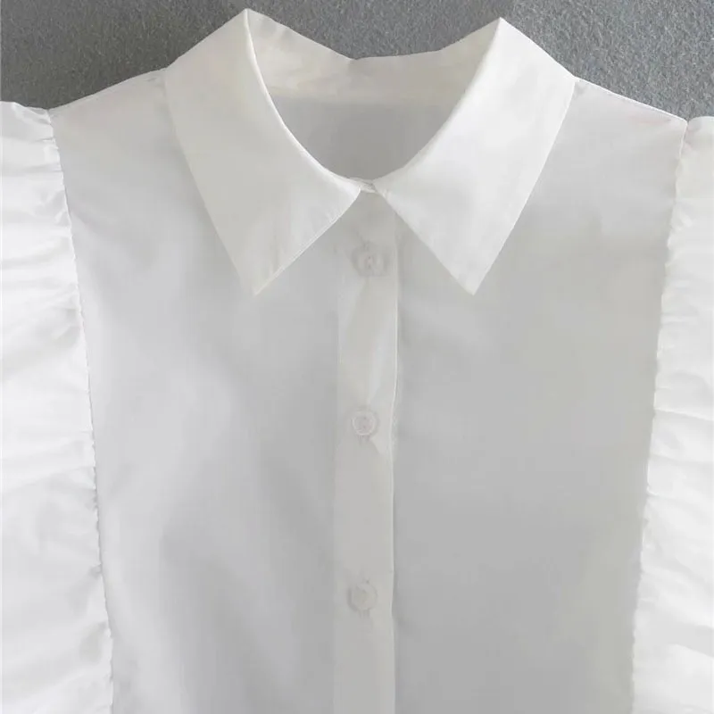 RUFFLE TRIM BLOUSE