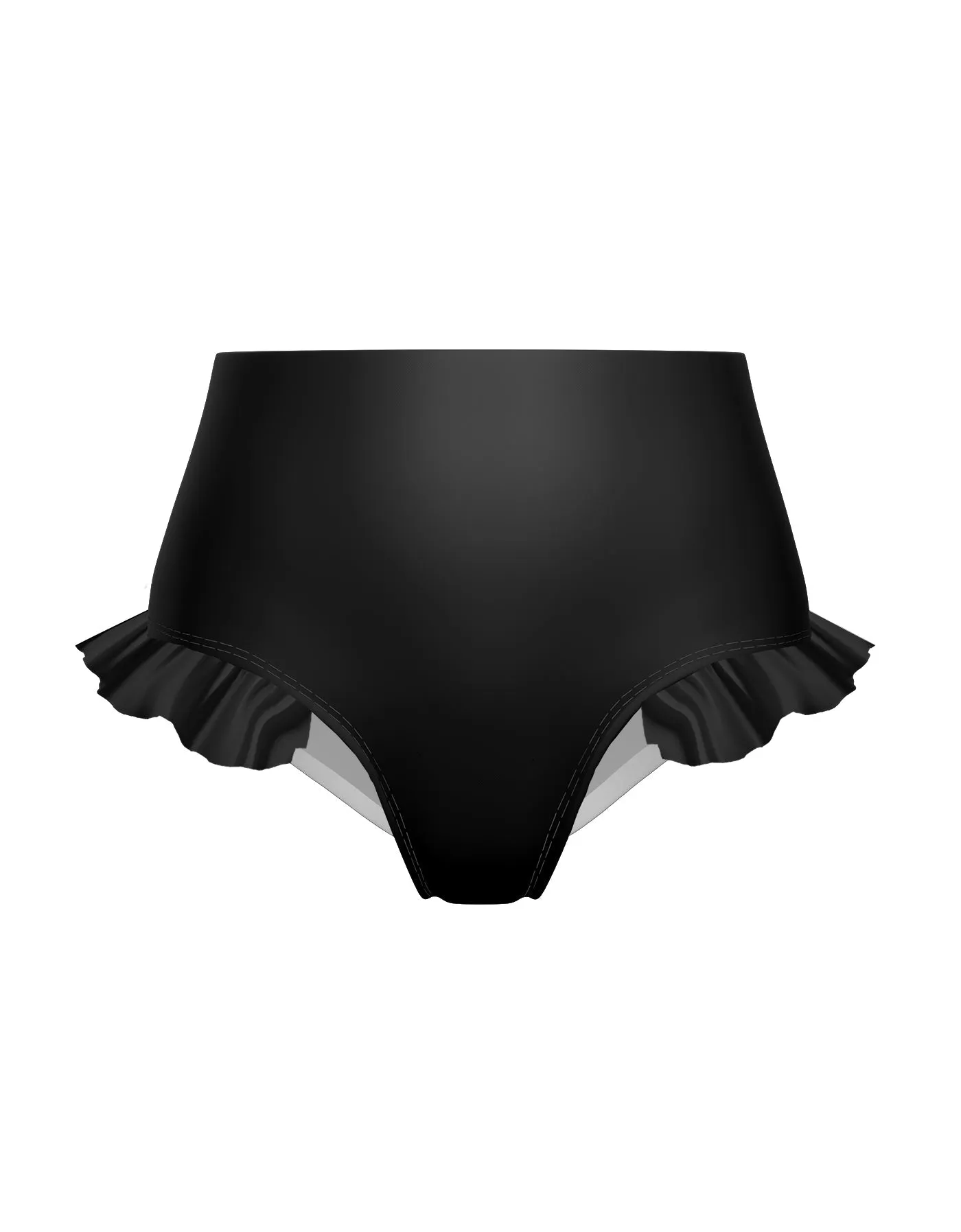 Solid Lycra High Rise Panty with Ruffle