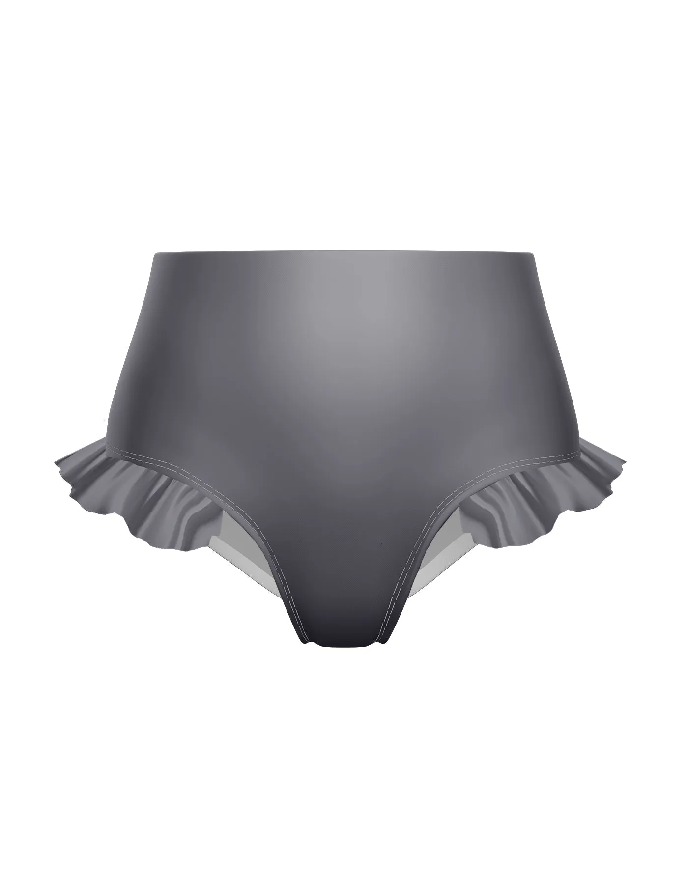 Solid Lycra High Rise Panty with Ruffle