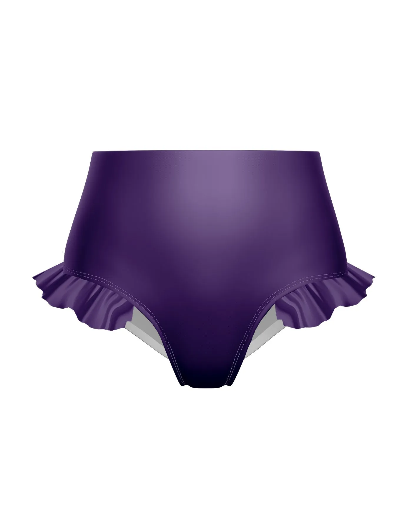 Solid Lycra High Rise Panty with Ruffle
