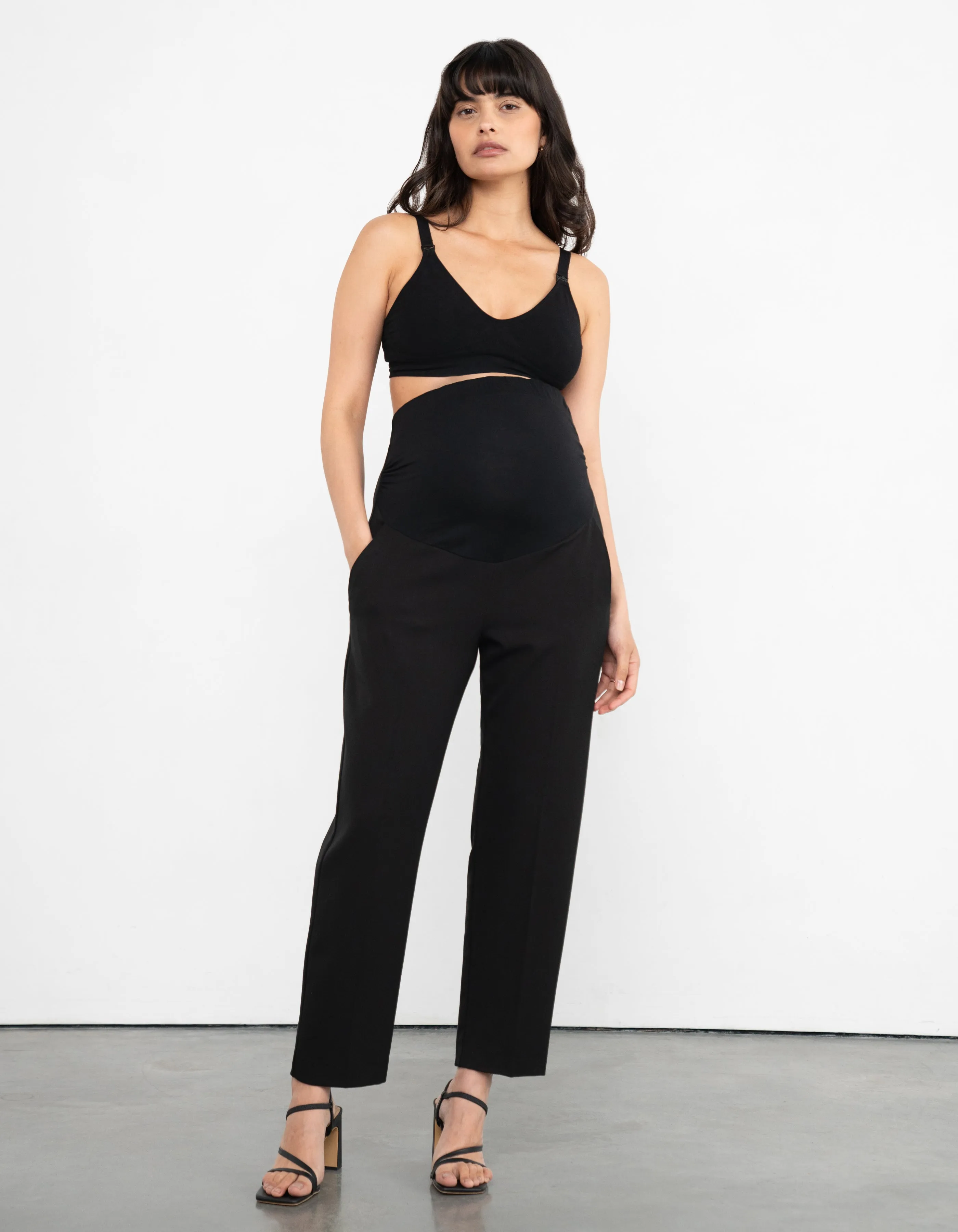 Tapered Black Maternity Trousers