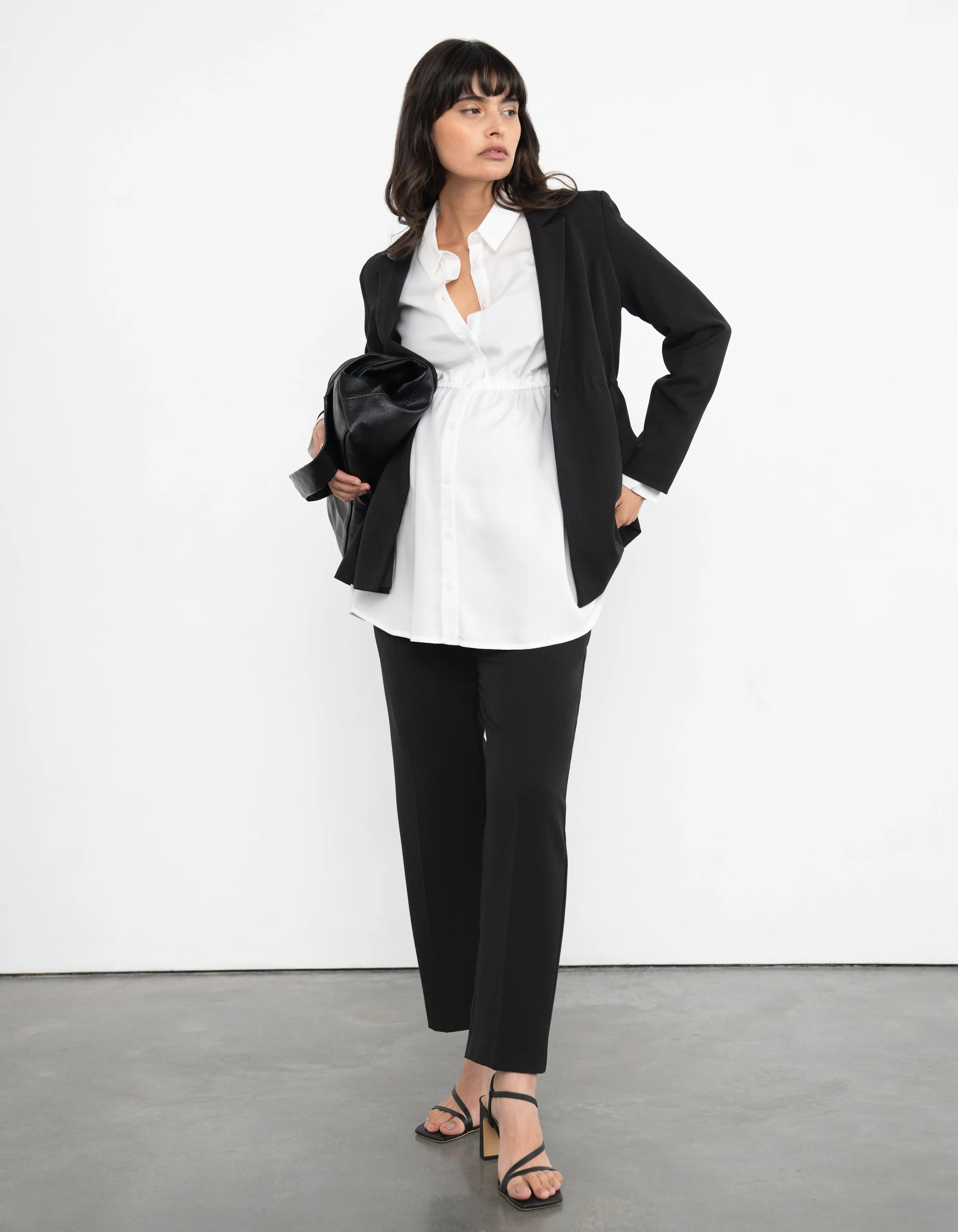 Tapered Black Maternity Trousers